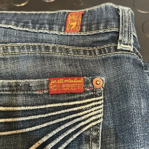 7 For All Mankind 30 x 29 Blue Flare & Wide Leg Jeans - Picture 8 of 12